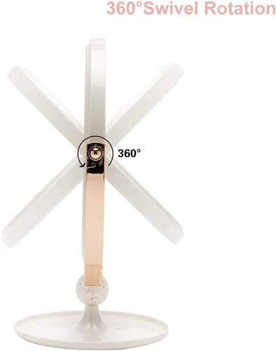 Miniatura 4 de YEAKE Espejo de tocador de maquillaje con aumento, plástico ABS, doble cara, aumento 3X, giro de 360°, espejo de maquillaje de belleza, espejo