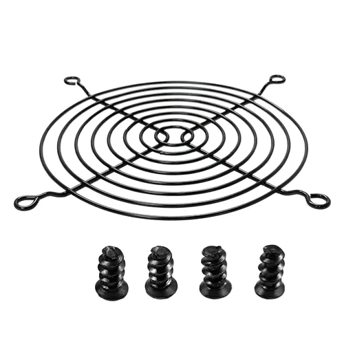 Miniatura 3 de FCI2 - Juego de 2 fundas protectoras para ventilador de 4.724 in de hierro negro con tornillos de repuesto para refrigeración de carcasa