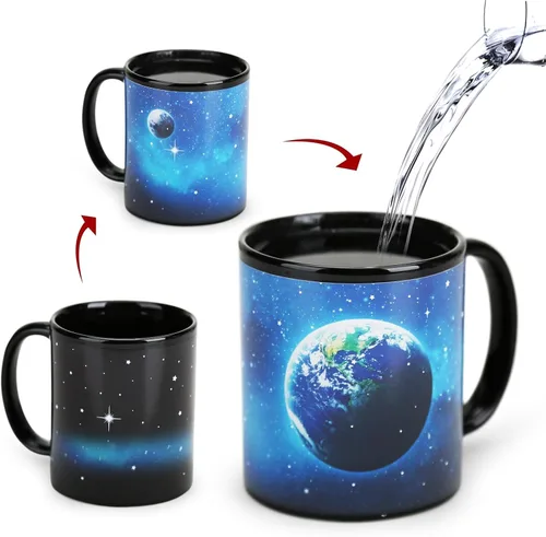 Miniatura 10 de Regalos de Astronomía Taza de Café con Tapa, 12 Regalos del Espacio de Constelaciones para Hombres y Mujeres, Taza de Cerámica con Tema de Planeta