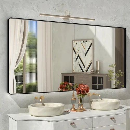 Miniatura 78 de Espejo de baño LED de 72 x 36 pulgadas, retroiluminado y frontal iluminado, espejo de tocador grande iluminado con luces, antiniebla, regulable