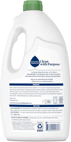 Miniatura 2 de Seventh Generation Detergente para lavavajillas en gel líquido, aroma a limón, 42 onzas, paquete de 6