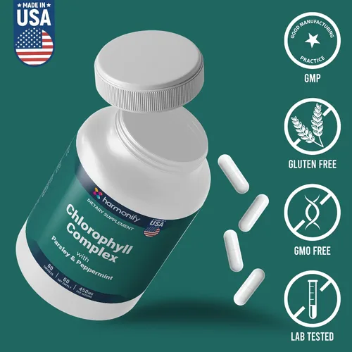 Miniatura 2 de Cápsulas de clorofila de 450 mg, píldoras naturales de clorofila para mujeres y hombres - Suplemento de clorofila altamente biodisponible - 120