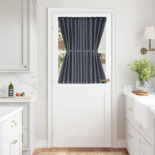 Miniatura 134 de Vatge - Cortinas autoadhesivas para puerta francesa, tratamiento de ventana con filtro de luz sin varillas ni perforaciones para puertas de cristal