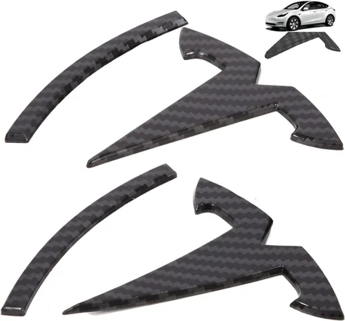 Miniatura 8 de Accesorios de emblema para Tesla Model 3 Logo Sticker 2023 2022-2017 Model 3 Calcomanías (negro)