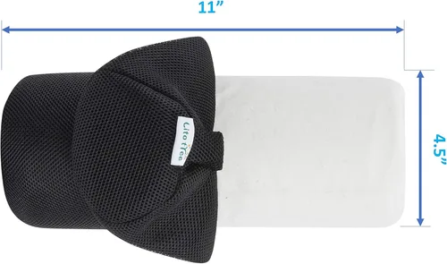 Miniatura 3 de Rollo lumbar para soporte de espalda, 100% espuma viscoelástica, firmeza optimizada, 11 pulgadas de largo con 4.5 pulgadas de diámetro, funda