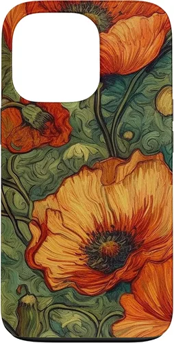 Miniatura 10 de iPhone 16 Floral Van Gogh Style Poppy Flower Case