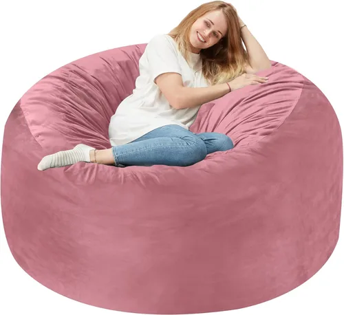 Miniatura 35 de Homguava - Sillón puff de 3 pies Sillón estilo puff grande de 3 pulgadas con relleno de espuma viscoelástica, sofá suave con funda de terciopelo