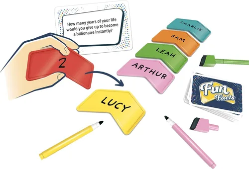 Miniatura 4 de Juego de fiesta de datos divertidos: aprende hechos sorprendentes sobre amigos y familiares. Juego cooperativo atractivo para niños y adultos