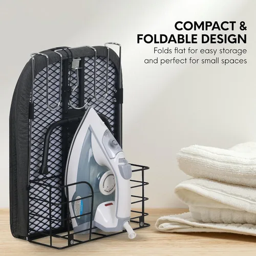 Miniatura 2 de Tabla de planchar con cubierta y almohadilla – Tabla plegable pequeña, tabla de planchar compacta de mesa plegable con relleno, tabla de hierro