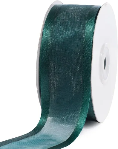 Miniatura 4 de Creative Ideas, Organza de 1-1/2 pulgadas con cinta de borde satinado, 25 yardas, azul claro