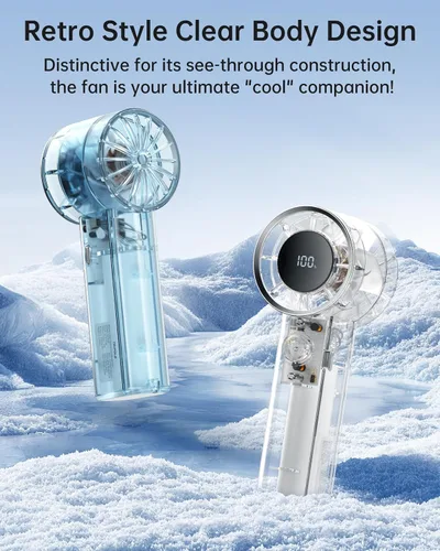 Miniatura 5 de TriPole Ventilador portátil mini ventilador turbo de mano para viajes, tiempo máximo de enfriamiento de 20 horas, ventiladores de batería recargable