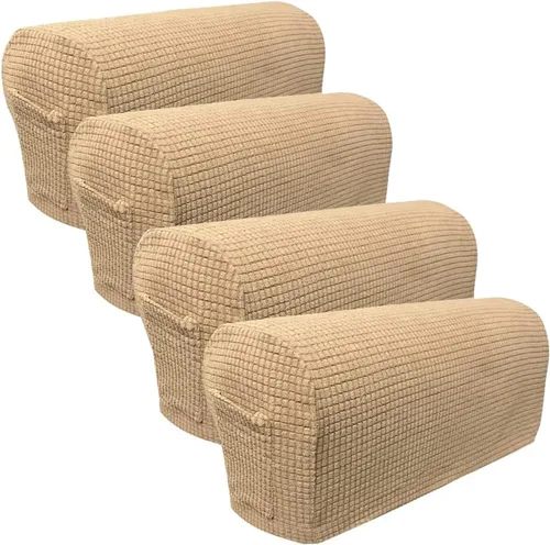 Miniatura 15 de Juego de 4 fundas elásticas para brazos de sofá, con bolsillo, fundas extraíbles antideslizantes para reposabrazos para sillón reclinable