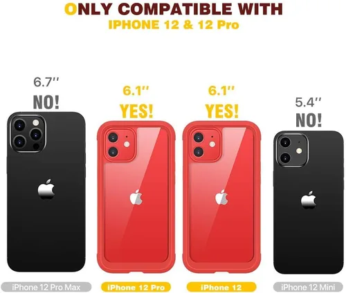 Miniatura 168 de Diaclara Funda diseñada para iPhone 16, mejorada [protección completa de la cámara], carcasa resistente de cuerpo completo con protector de pantalla