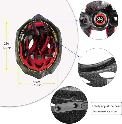Miniatura 3 de Basecamp Casco de bicicleta para mujeres y hombres con luz LED de seguridad extraíble, visera solar, casco de bicicleta ligero, ajustable, Negro