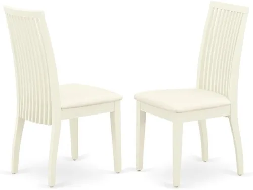 Miniatura 4 de East West Furniture HBIP3-LWH-C Hartland - Juego de comedor de 3 piezas para espacios pequeños, contiene una mesa redonda con pedestal y 2 sillas