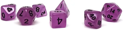 Miniatura 24 de Mini colección de dados poliédricos de 0.394 pulgadas - Incluye un D20, D12, D10, D8, D6, D4 y D00 (Aqua Shine)