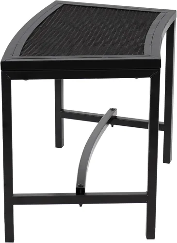Miniatura 9 de Sunnydaze Banco curvado de malla para exteriores, juego de banco de metal para patio, asientos exteriores resistentes para patio trasero o hoguera