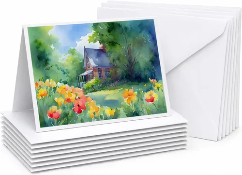 Miniatura 49 de Caroline's Treasures DAC1709GCA7P - Tarjetas de felicitación y sobres de arándanos de Texas en acuarela, paquete de 8 tarjetas en blanco con sobres