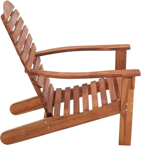 Miniatura 4 de Garden Chair Natural Wood Solid Acacia Standard, Sturdy Adirondack Lounge Seat for Patio, Deck, Porch, Outdoor Furniture Garden Chair