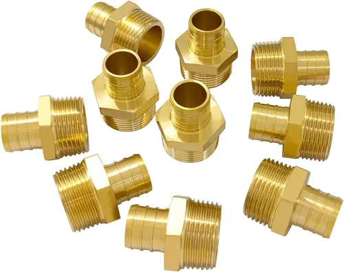 Miniatura 9 de Hooshing Paquete de 5 adaptadores macho Pex de 1/2 pulgada x 1/2 pulgada NPT de latón