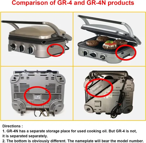 Miniatura 3 de Placas de gofres solo para Cuisinart Griddler GR-4N, GR-5B, GR-6 y GRID-8N Series, revestimiento antiadherente para hornear placas de gofres por