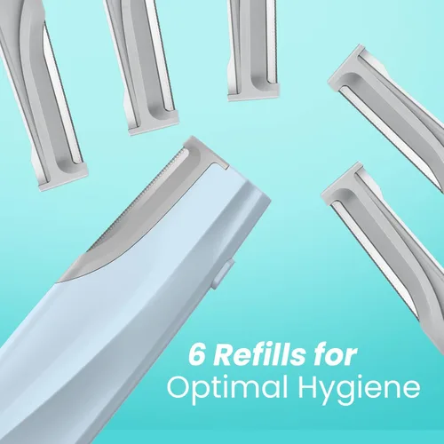 Miniatura 5 de Herramienta de Dermaplaning Sónica para el Rostro - Rasuradora Dermaplane Recargable con 6 Cuchillas de Repuesto Dermablades, Removedor de Vello