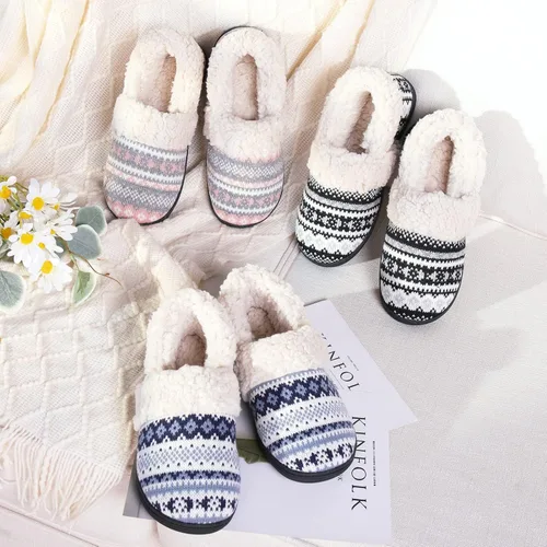 Miniatura 7 de Evshine Pantuflas mullidas de espuma viscoelástica con parte trasera cerrada para mujer, con forro polar, para interiores y exteriores