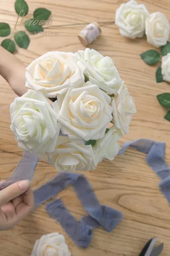 Miniatura 5 de Floroom - Flores artificiales de espuma con aspecto real y tallos, para manualidades, ramos de boda, centros de mesa, despedida de soltera, fiesta