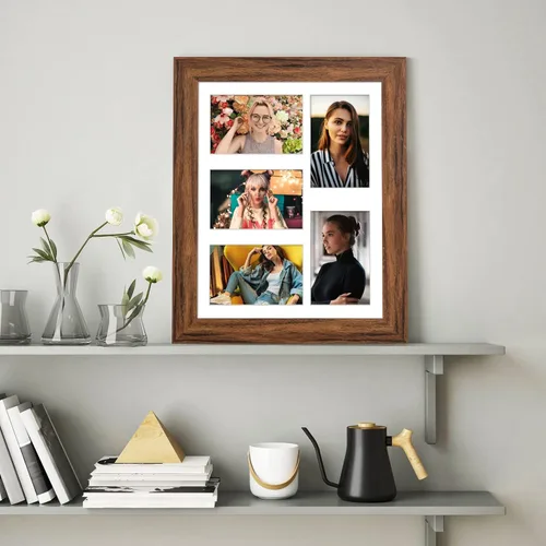 Miniatura 686 de Marcos de Fotos Collage de 13.5X15.5 con 7 Aberturas para Fotos de 4X6, Marco de Fotos Múltiples con Paspartú para Decoración de Pared, Grano