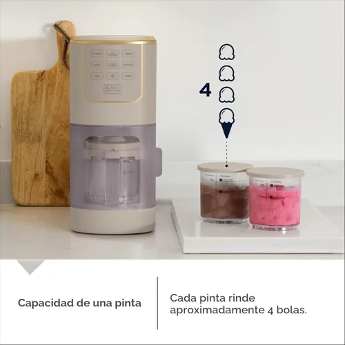 Miniatura 7 de BLACK+DECKER Máquina de helados para familias y niños – Haz helados sin proteínas, keto y lácteos, gelato y batidos en casa – Máquina de pintas