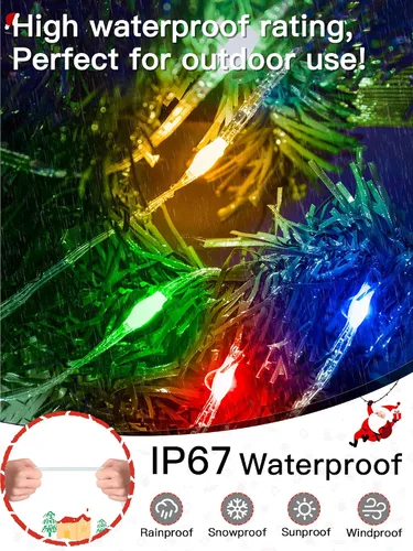 Miniatura 3 de Luces de Navidad para exteriores, 800 LED de 262 pies, luces de hadas multicolor IP67 impermeables, tira de luces enchufables con control remoto, 8
