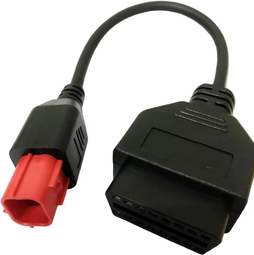SuperOBD para Euro5 Adaptador de 6 pines Motorrad Bike Diagnosticar OBD Motocicleta 6pin a OBD2 Algunos K-Line + CAN-BusKTM Moto Guzzi Piaggio Vespa