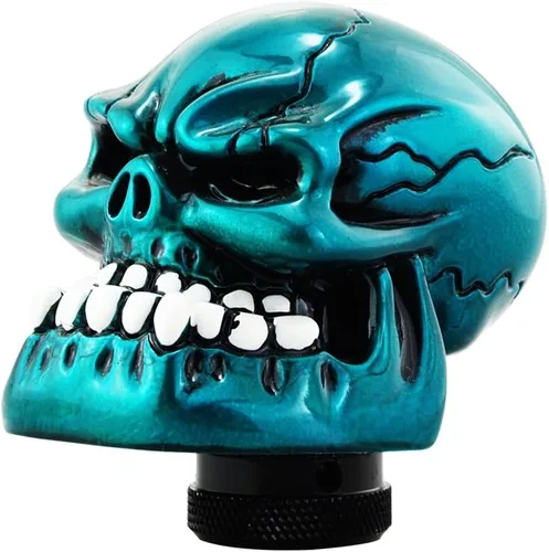 Miniatura 13 de Pomo para palanca de cambios automática con forma de calavera, color negro