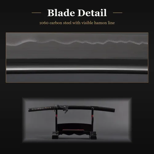 Miniatura 5 de Grúa de baile Wakizashi, espada de espiga completa forjada a mano de acero al carbono 1060 grúa bailarina de hierro tsuba 1060 wakizashi