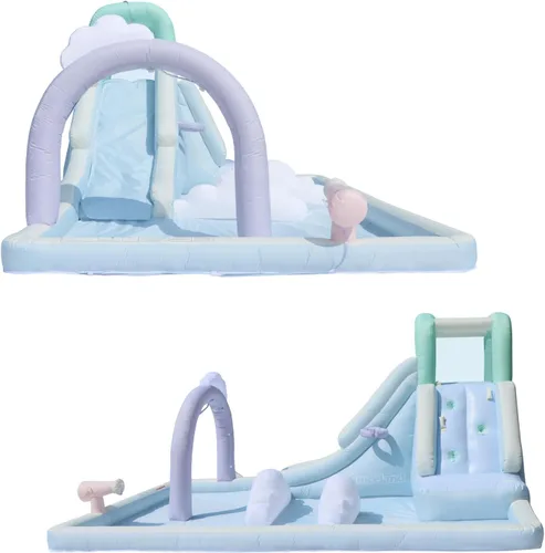 Miniatura 2 de Bounceland Splash N' Dash - Tobogán acuático de ensueño, 14.4 pies de largo x 9.1 pies de ancho x 6.8 pies de alto, tamaño inflado, diversión al