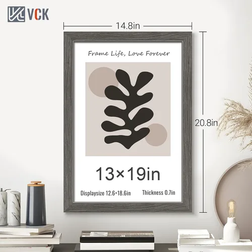 Miniatura 147 de VCK Marcos para póster de madera maciza de 22.375 x 34 pulgadas, marco de fotos A1 negro con montaje en pared, paquete de 3
