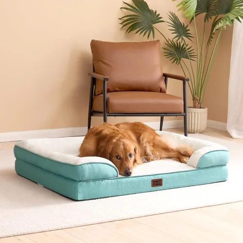 Miniatura 249 de EHEYCIGA – Cama ortopédica impermeable para perros pequeños, de espuma viscoelástica tipo caja de huevos, con bordes elevados y base antideslizante