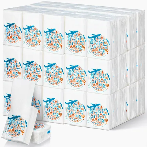 Miniatura 23 de Therwen Paquete de 100 pañuelos de bolsillo a granel, 1000 hojas, mini pañuelos a granel, 3 capas, tamaño de viaje pequeño, tamaño de bolsillo