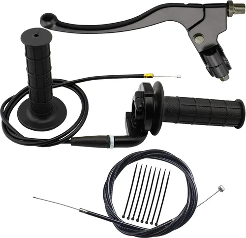 Manija izquierda derecha y palanca de freno izquierda, cable de freno, cable del acelerador y abrazadera del acelerador, kit de palanca de freno