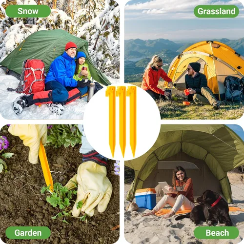 Miniatura 7 de Juego de 10 estacas de plástico para tiendas de campaña, estacas de arena de playa resistentes a prueba de viento para tiendas de campaña seguras