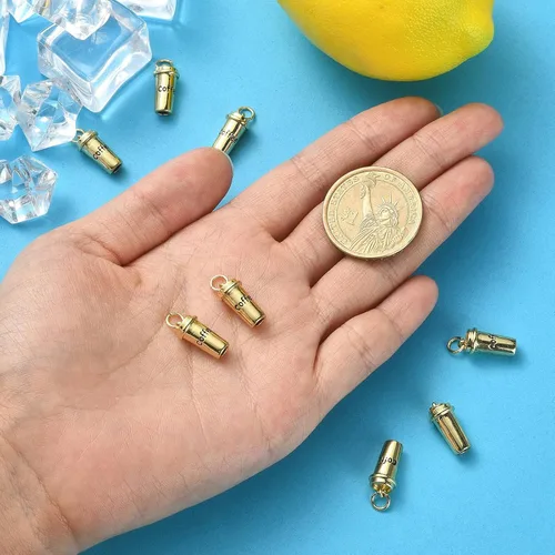 Miniatura 3 de LiQunSweet 10 dijes dorados para taza de café para hacer joyas, amantes de la oferta, manualidades, collares, llaveros