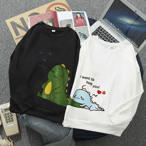 Miniatura 5 de Mensch Sudadera con capucha de dinosaurio para pareja, linda sudadera para el día de San Valentín, 1 pieza para él y ella