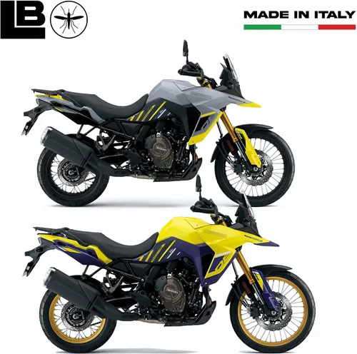Miniatura 4 de labelbike - Pegatinas 3D para protecciones de asiento inferior de motocicleta compatibles con Suzuki V-Strom 800DE - Color Amarillo