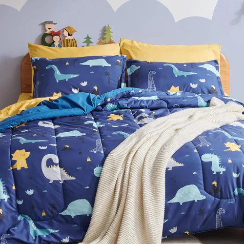 Miniatura 20 de SLEEP ZONE Juego de edredón de 2 piezas para niños y niñas, resistente a la decoloración, lavable a máquina, cohete espacial
