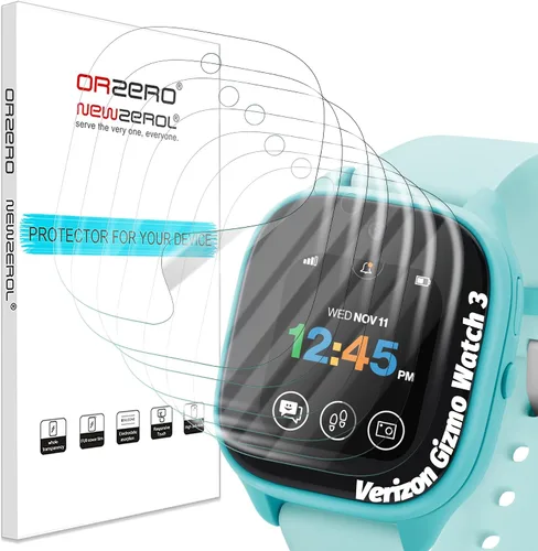 Orzero Paquete de 7 protectores de pantalla compatibles con Verizon Gizmo Watch 3, TPU suave de alta calidad (no vidrio templado), alta definición,