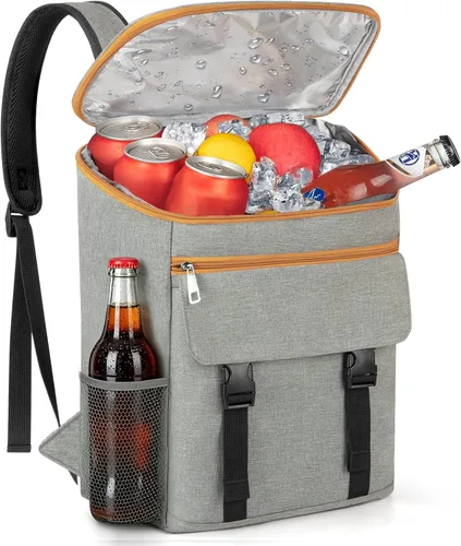 Miniatura 11 de Mochila enfriadora, 30 latas, mochila de almuerzo aislada para hombres y mujeres, bolsa térmica portátil a prueba de fugas para el trabajo, oficina