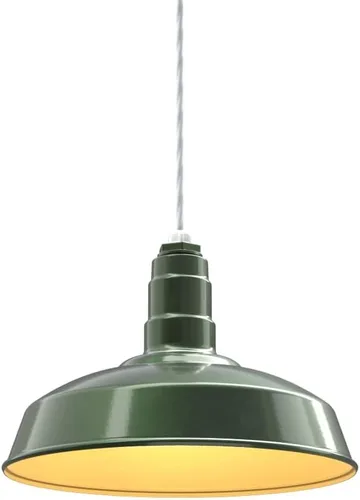 Miniatura 62 de Steel Lighting Co. Carson Barn Light Colgante montado en el techo Cúpula de 16 pulgadas Cable negro Luz de acero de estilo industrial