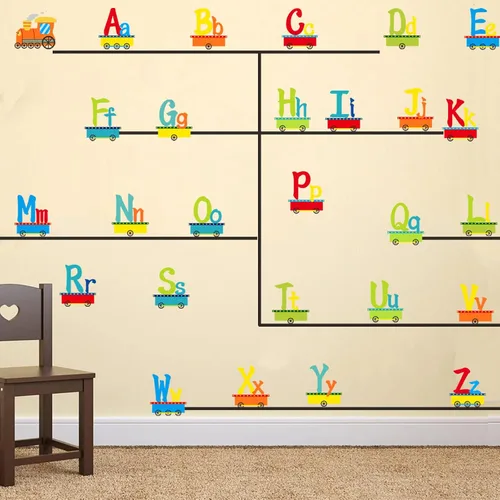 Miniatura 2 de Calcomanías de alfabeto para niños, alfabeto ABC, calcomanías de tren, calcomanías de pared de letras del alfabeto, calcomanías de pared