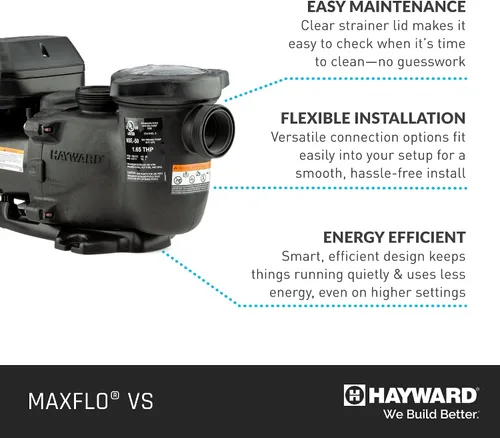 Miniatura 3 de Hayward W3SP2303VSP MaxFlo VS Bomba de piscina de velocidad variable, color negro