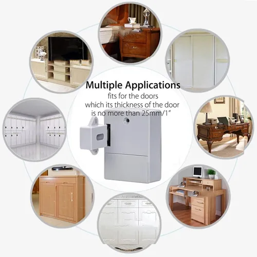 Miniatura 6 de Sensor de tarjeta IC con batería, cerradura digital para gabinete, cerradura de cajón, cerradura inteligente para gabinete, sin llave, cerradura